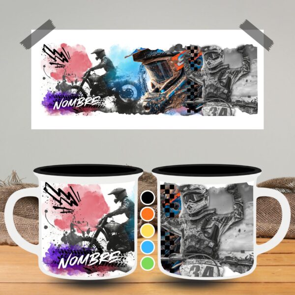 escanor taza mateo Taza Sublimada Biker – Diseño Urbano "Street Art" Personalizable para Amantes de las Motos